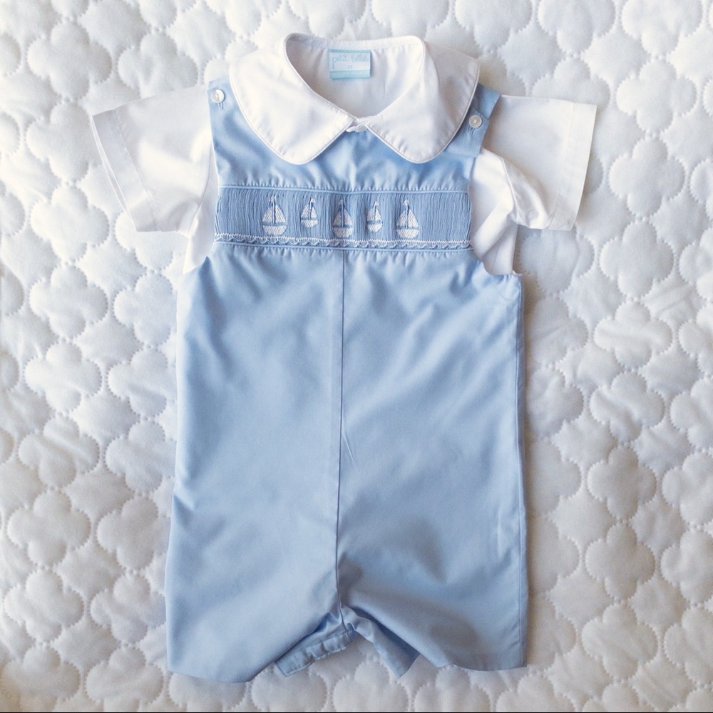 Boy’s smocked romper + shirt, 3T